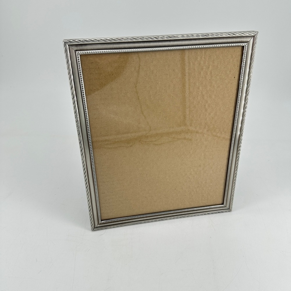 Mason Lane Silver Rope Beaded 8x10 Picture Frame Tabletop Display Classic Decor